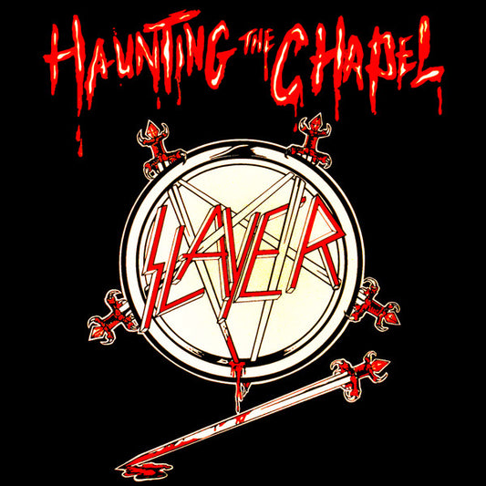 SLAYER - "HAUNTING THE CHAPEL" LP (RED & WHITE MARBLED VINYL)
