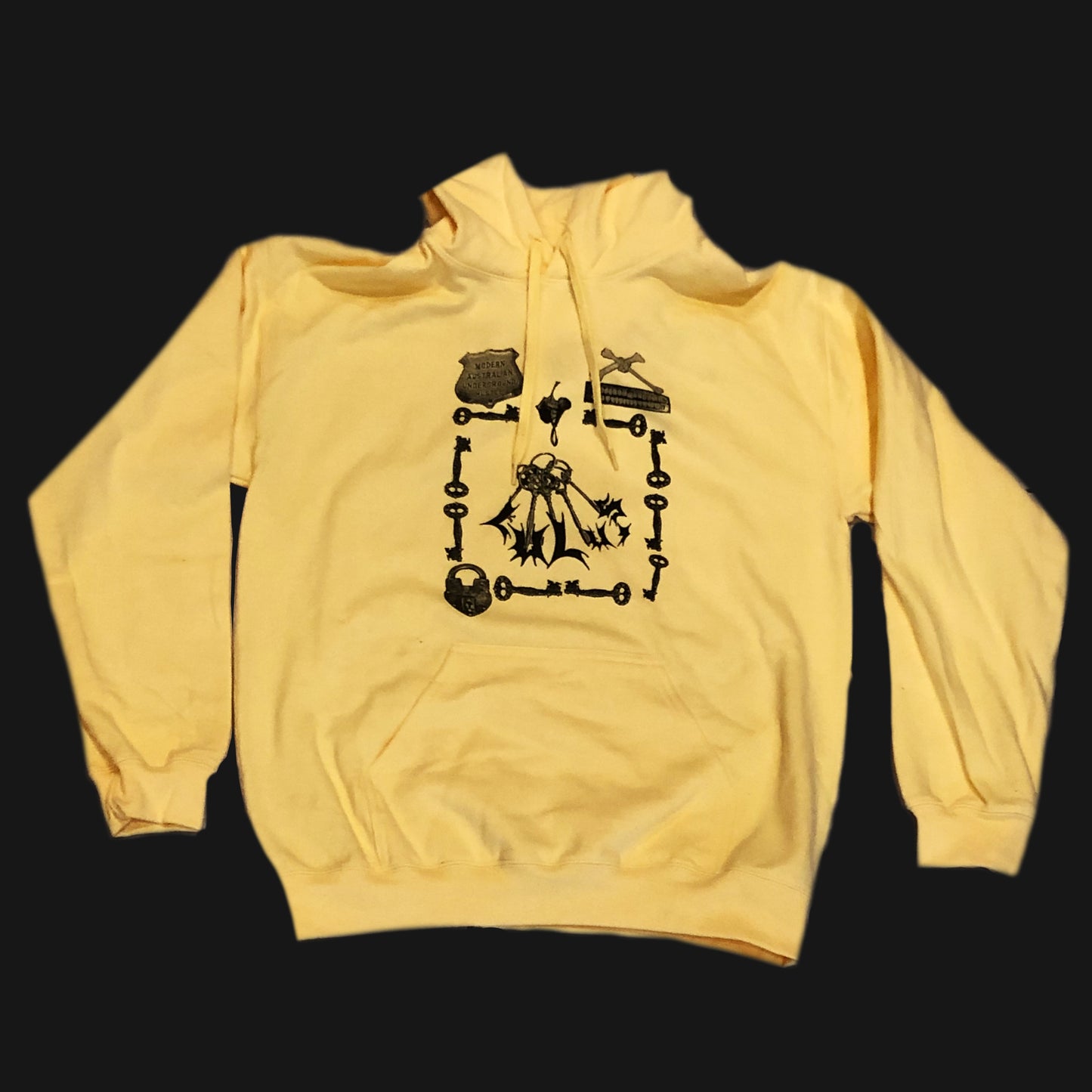 LULUS HOODIE - “EBONNY MUNRO” BLACK ON BUTTER