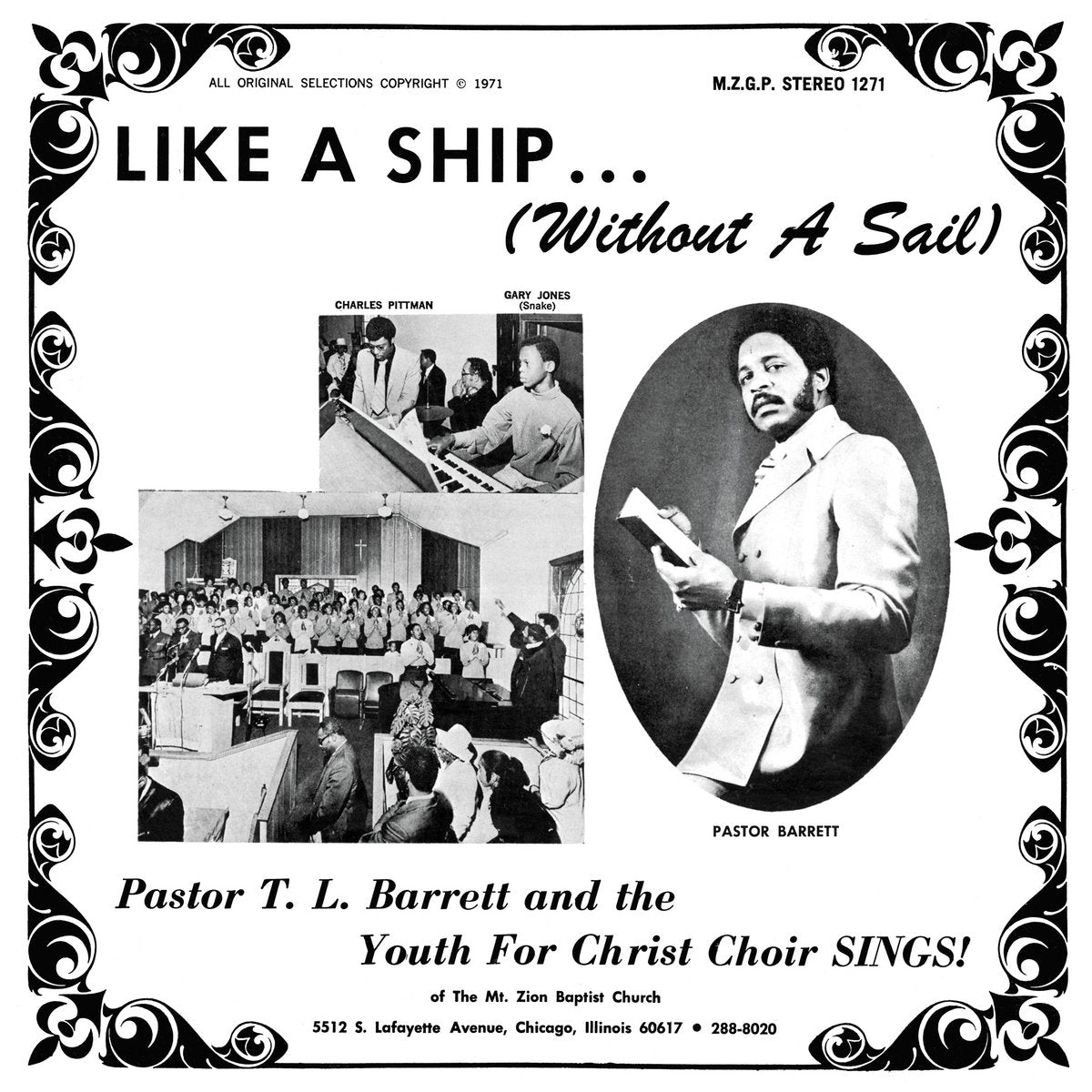 PASTOR T.L. BARRETT  - "LIKE A SHIP (WITHOUT A SAIL)" LP
