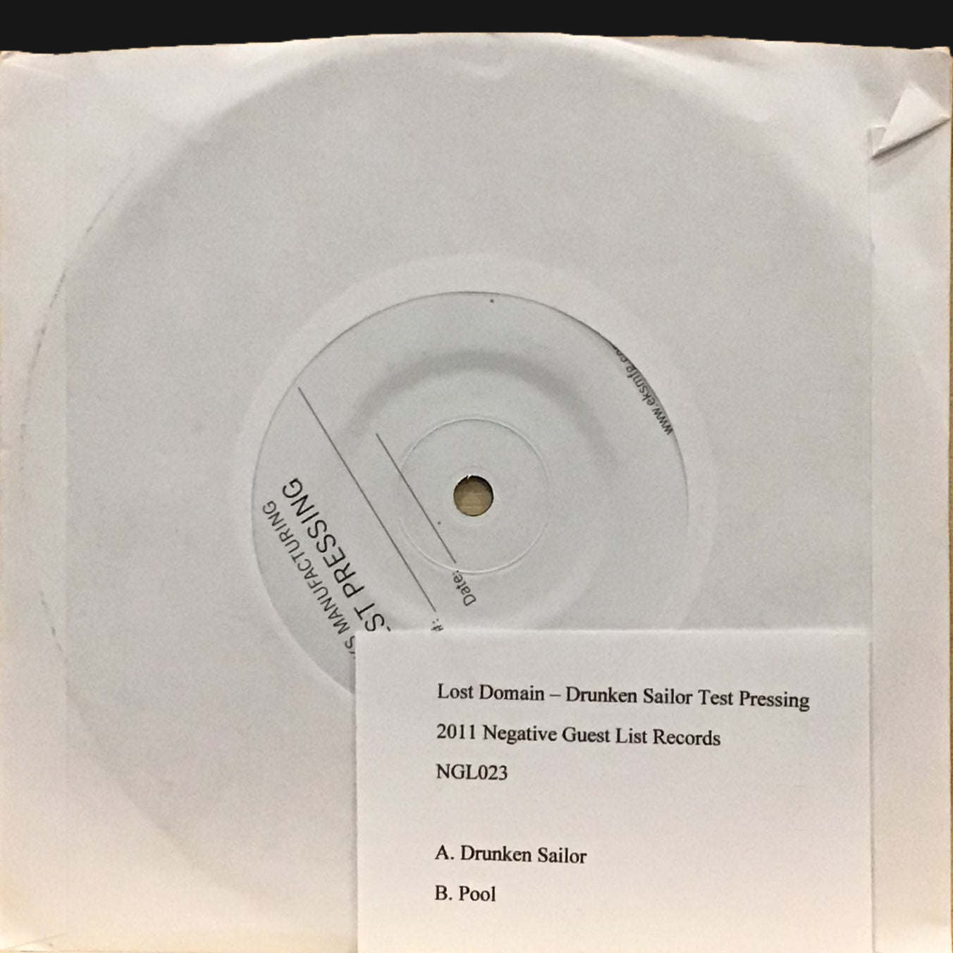 LOST DOMAIN - "DRUNKEN SAILOR" 7" *TEST PRESSING*